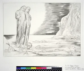 Le cercle des traîtres : le pied de Dante frappant Bocca degli Abbate, Enfer, Chant XXXII, illustration de la 